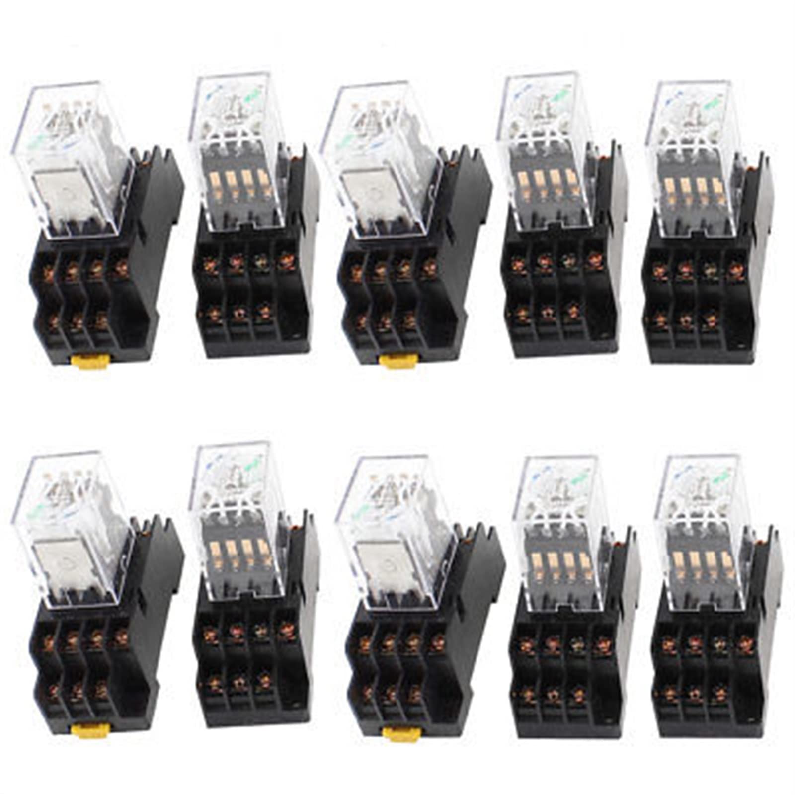 Relais puissance 220V CC compact 4PDT avec voyant LED verte témoin