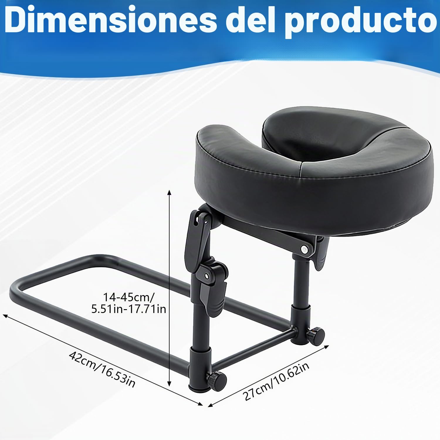 Reposacabezas de masaje para cama, reposacabezas de masaje para tumbonas, reposacabezas universal ajustable para camillas de masaje (con soporte facial), reposacabezas para tratamientos cosméticos y