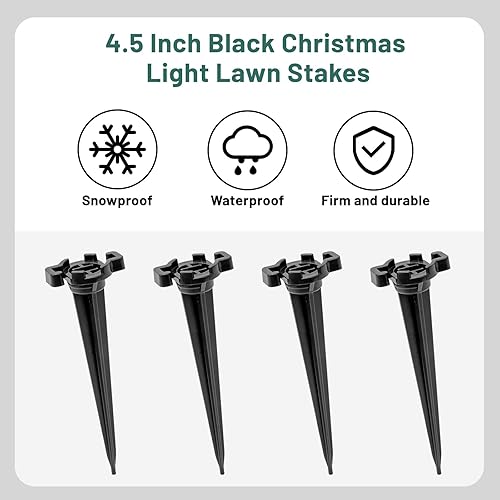 Miniatura 4 de CEWOR 200 estacas de Navidad para patio, 4.5 pulgadas, estacas de luz de plástico C7 C9, estacas de luz universales para luces navideñas al aire