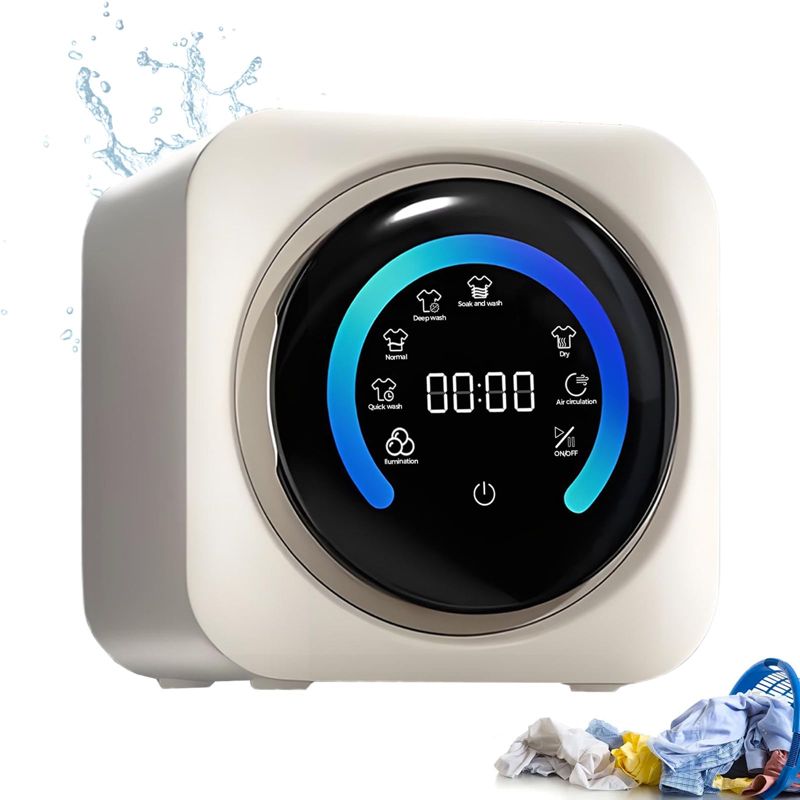 BANGBANGJI Mini Lavadora y Secadora portátil 2 en 1, Lavadora de Pared Totalmente automática de 3,5 L con Tambor Frontal, Ideal para Ropa pequeña, Ropa Interior y Calcetines Desktop - 2