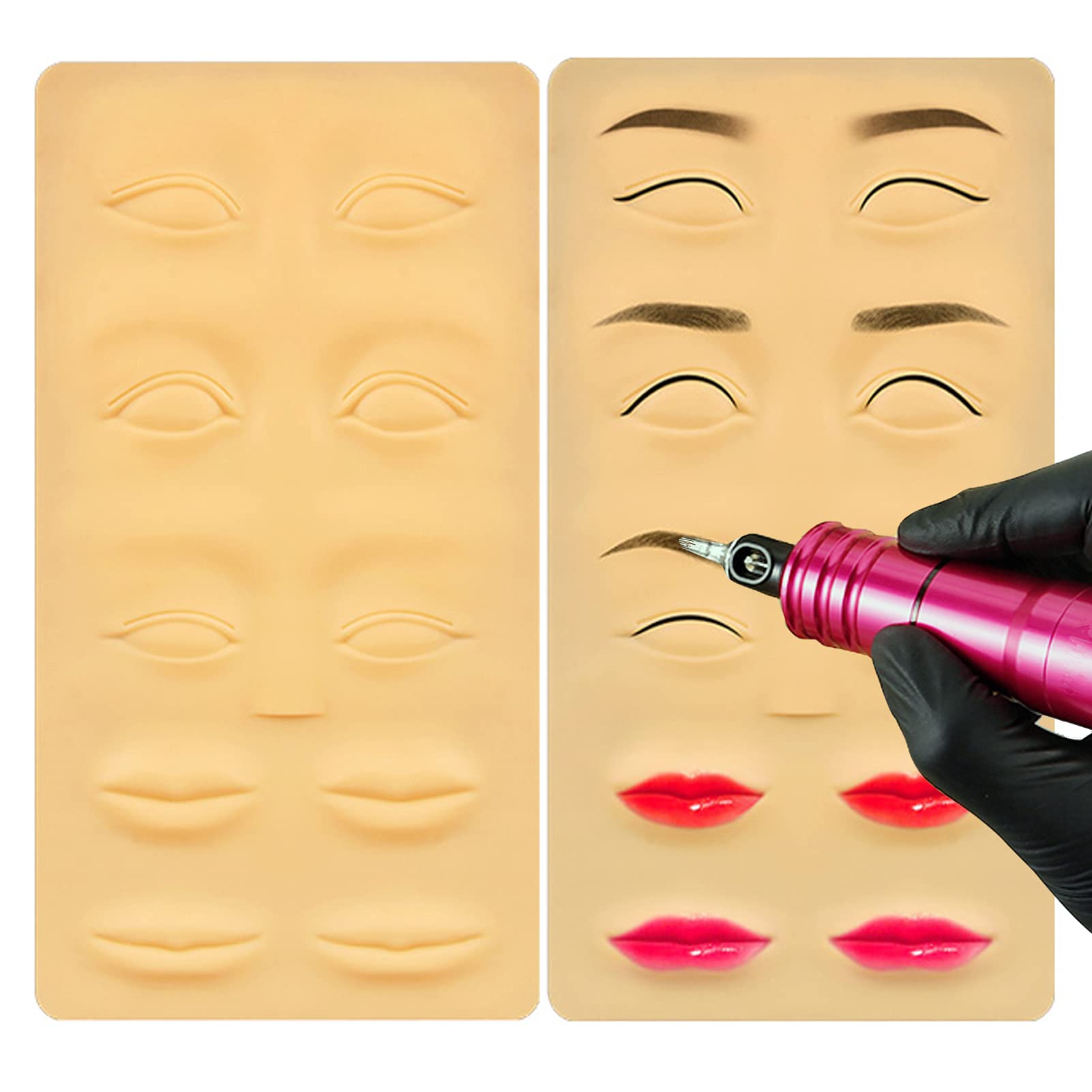 DLD5 Sheets Blank Tattoo Practice Skin Microblading Eyebrows Eye Lip Silicone Synthetic Skin Thick For Tattooing Beginners