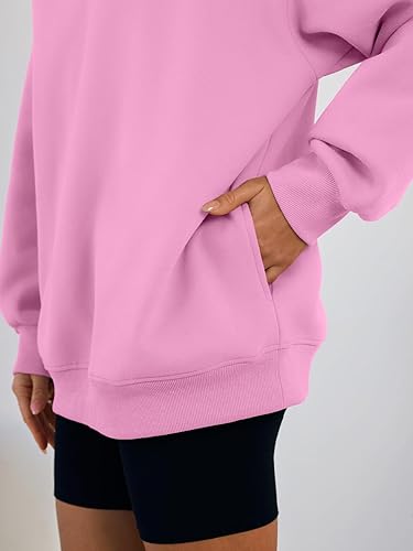 Miniatura 5 de Trendy Queen Sudaderas con capucha de gran tamaño para mujer, cómodas sudaderas de otoño a la moda 2025, trajes casuales de forro polar con bolsillos