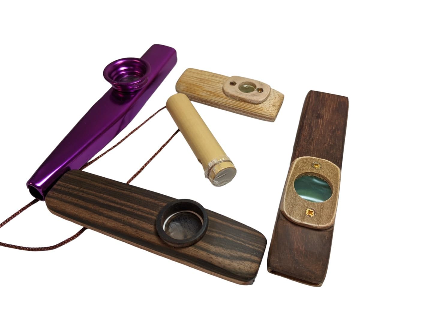 Kazoo Collectors Pack - Confezione da 5 pezzi in legno di ebano e bambù