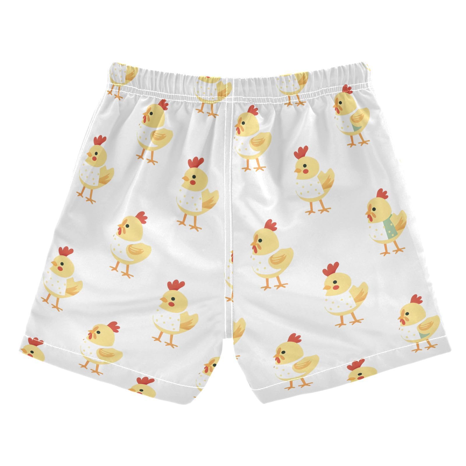 ALAZA Funny Chicken White Boys Quick Dry Beach Board Shorts Kids Swim Trunks Bathing Suit Swimsuit 3T
