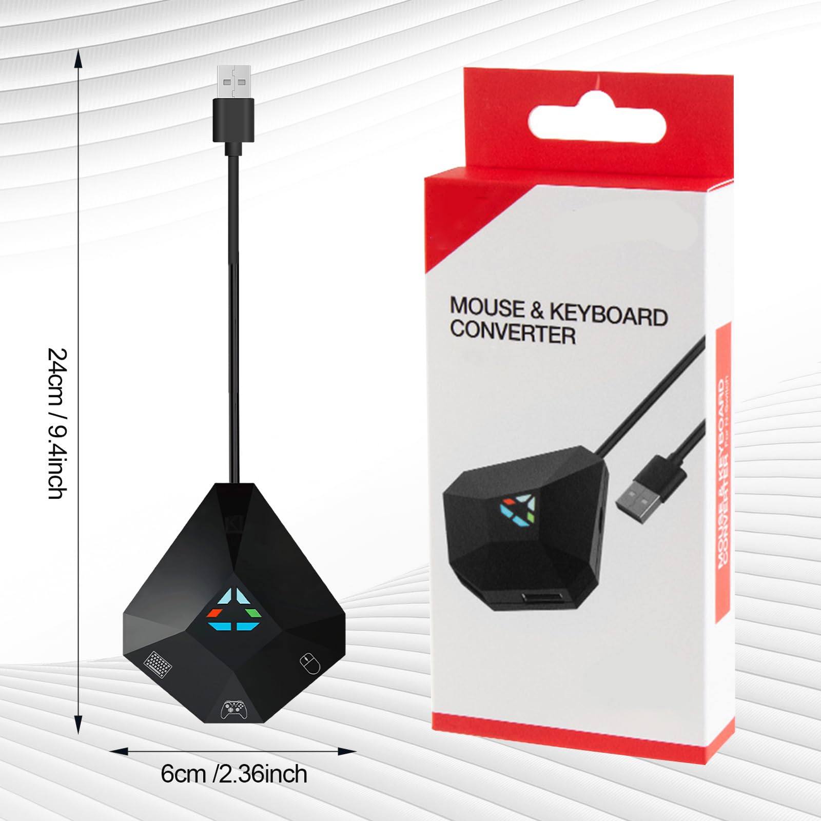 Yolispa Convertitore tastiera mouse adattatore per switch PS3/PS4/Xbox One/Xbox 360 cavo USB adattatore indicatore LED convertitore