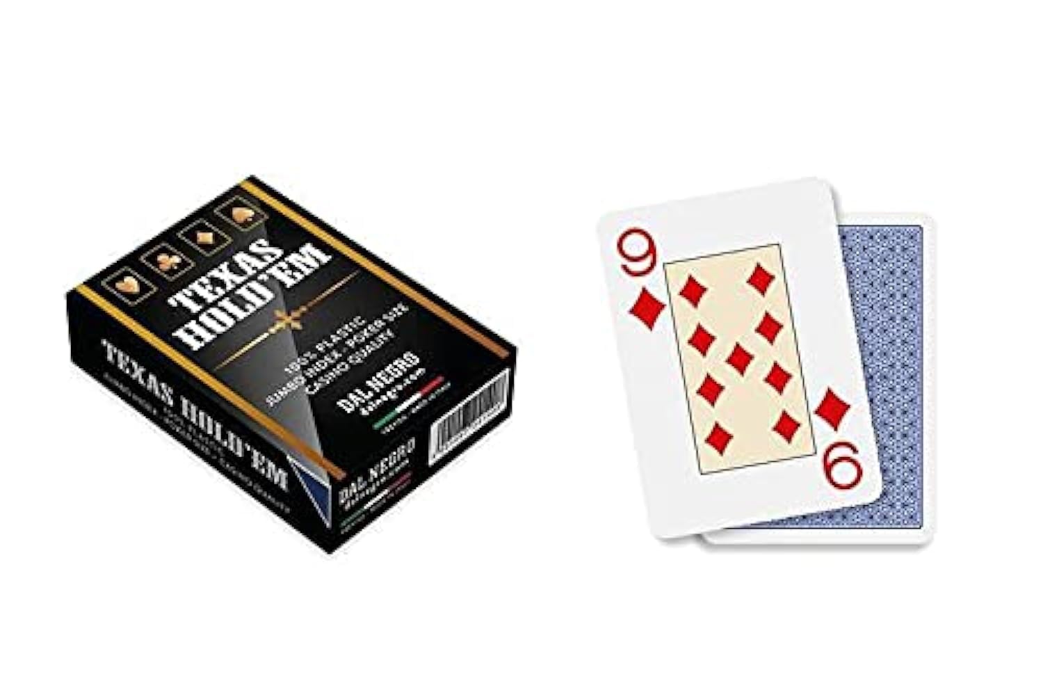Dal Texas Hold'em Casino Quality Professional Poker Deck, Plasticized and Waterproof, 1 Deck of 55 Jumbo Index with Jolly, Blue Back, Made in Italy