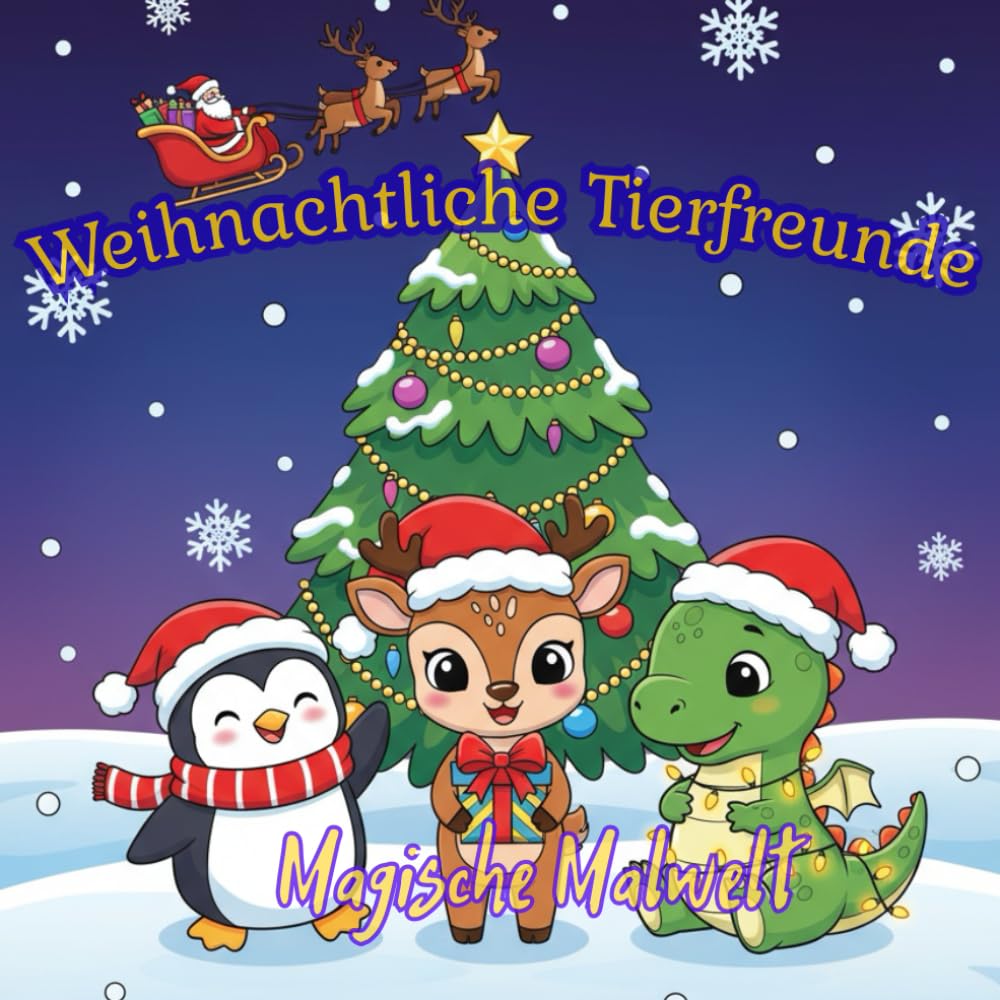 Tierische Weihnachten - Ausmalbuch: Festliche Tiermotive zum Ausmalen