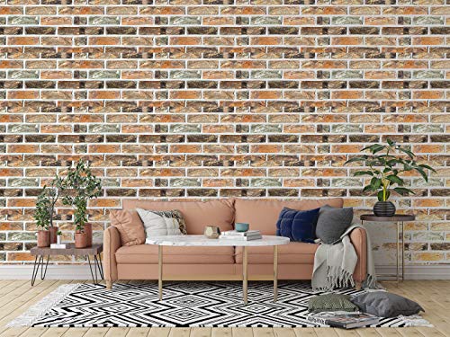 Image of DWELLSINDIA Bricks Self Adhesive Wallpaper Waterproof, Scratch Resistant, Laminated 41x244 CM