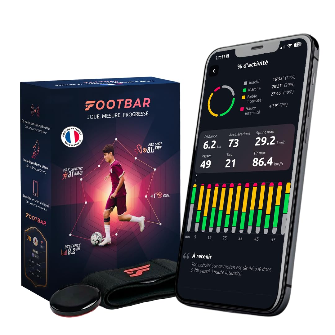 Footbar Meteor – Tracker d’activité pour Football. Analyse statistique, Performance et Style de Jeu. Compatible iOS & Android