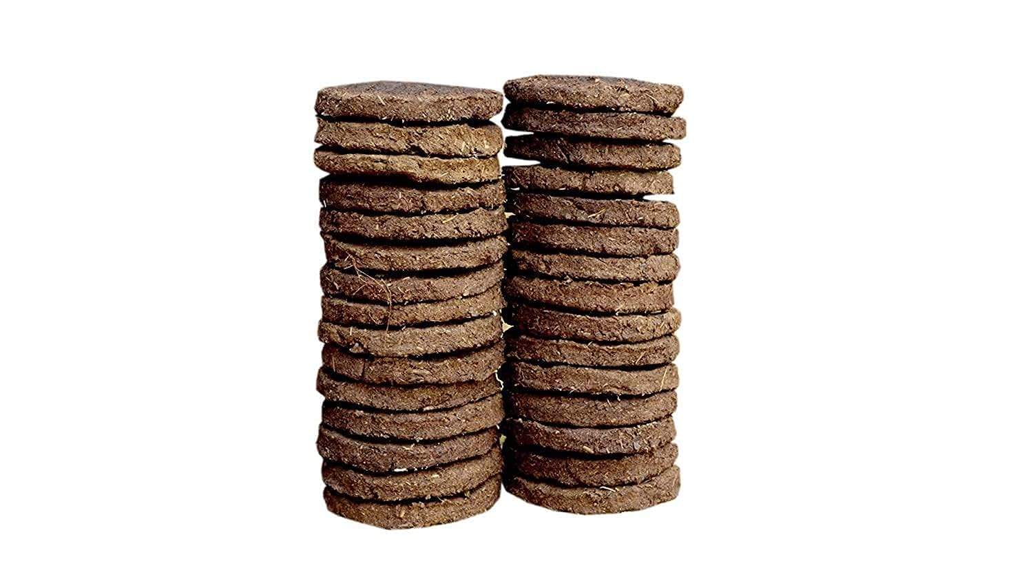 Ambika Puja Ghar Pure & Original Desi Cow Dung Cake | 100% Natural Holy Cow Dung for Hawan, Pujan & Religious Ceremonies | Round 3 Inch, Eco-Friendly, Smokeless Fuel for Spiritual (30, Round)