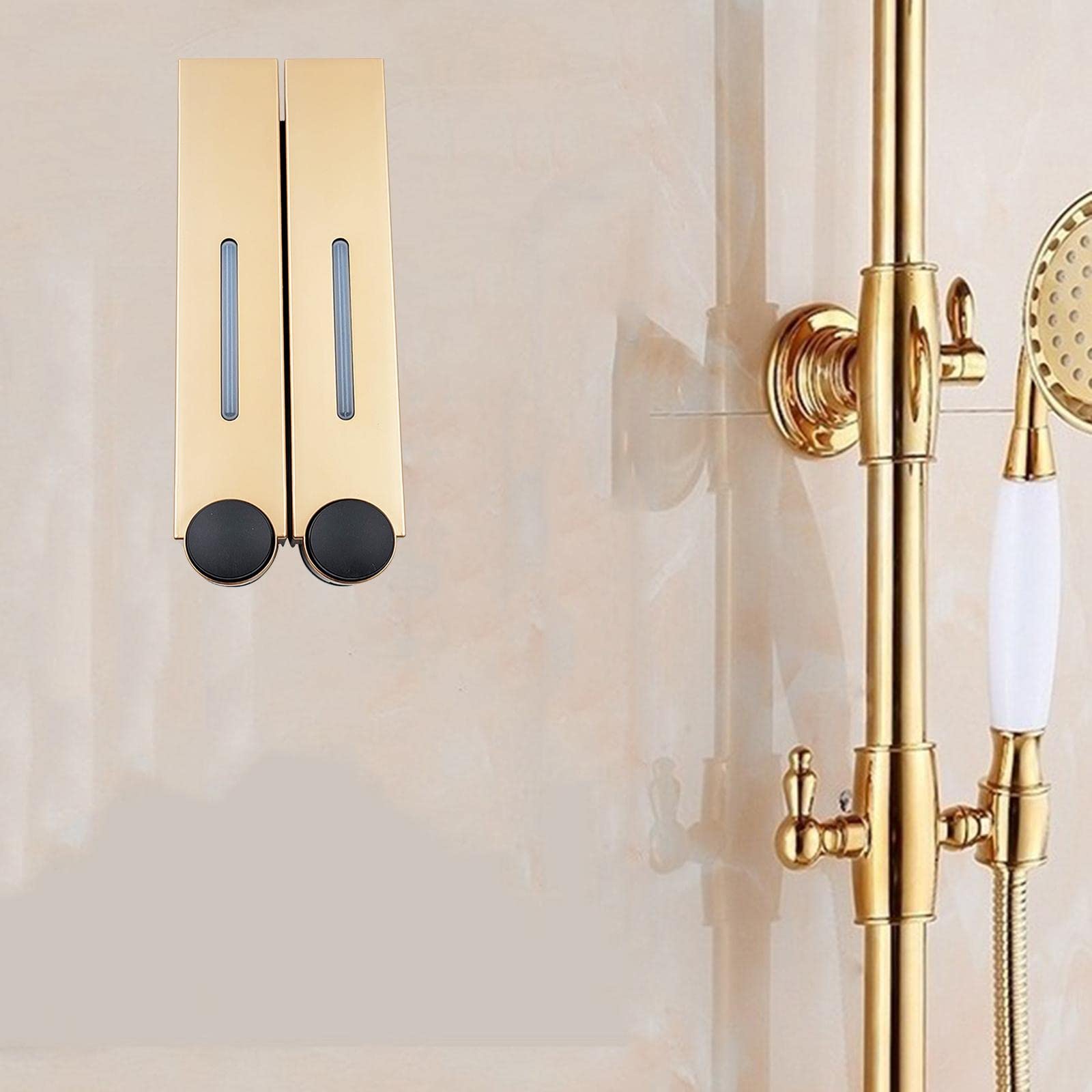 Amagogo Dispensador de Jabón Montado en Pared Plástico Recargable para Baño Cocina Escuela y Restaurante Adecuado para Distribuir Gel Champú Loción Siendo