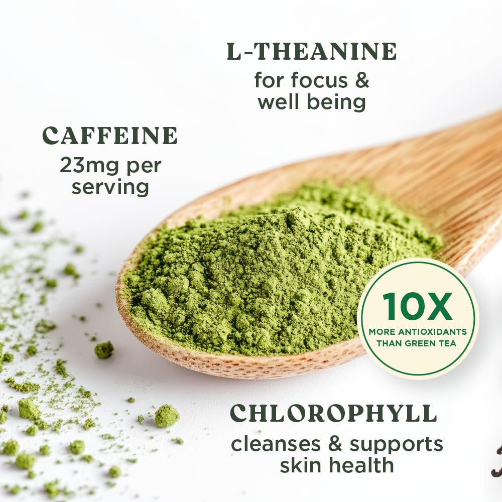 The Harmony Matcha Vanilla 10 Sticks Premium Sweetened Japanese Matcha Powder Rich in Antioxidants L-Theanine Dairy Gluten Preservative — view 6