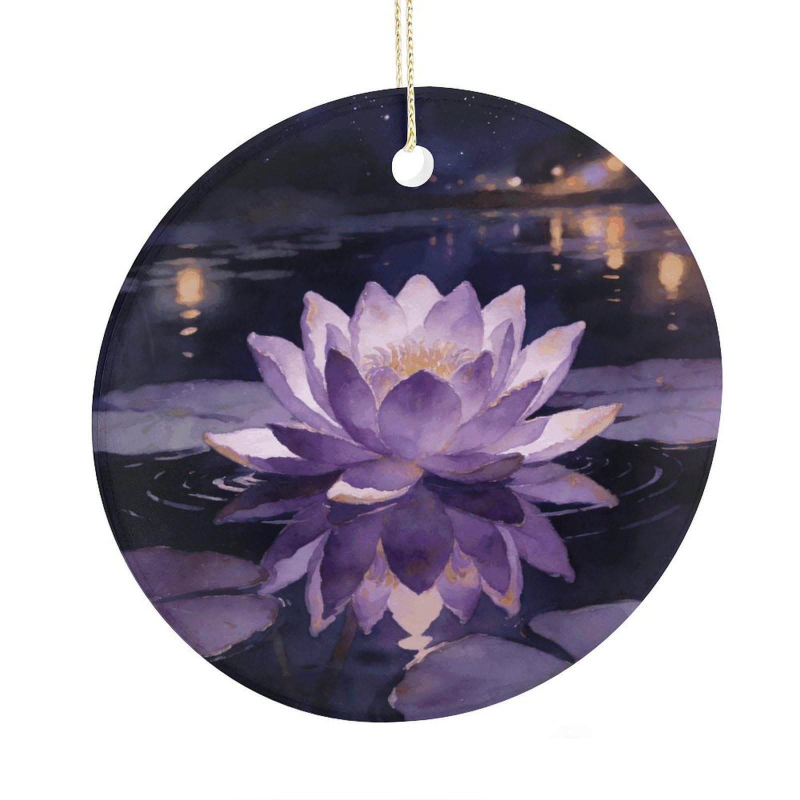Fodpand Women's Style Night Lotus Gazing At Stars Ceramic Christmas Ornament,Wall Hanging Decor Windows Hanging Decor Best Friend Birthday Gifts, Friendship Gifts Car Hanging Ornament Gift For Girls, Teachers 2.9 In