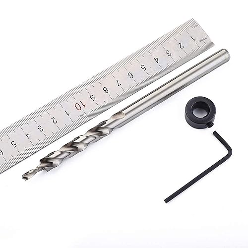 Miniatura 6 de 2 brocas de agujero de bolsillo de 3/8 pulgadas (0.374 in), broca de paso giratorio HSS con cuello de tope de profundidad para agujero de bolsillo