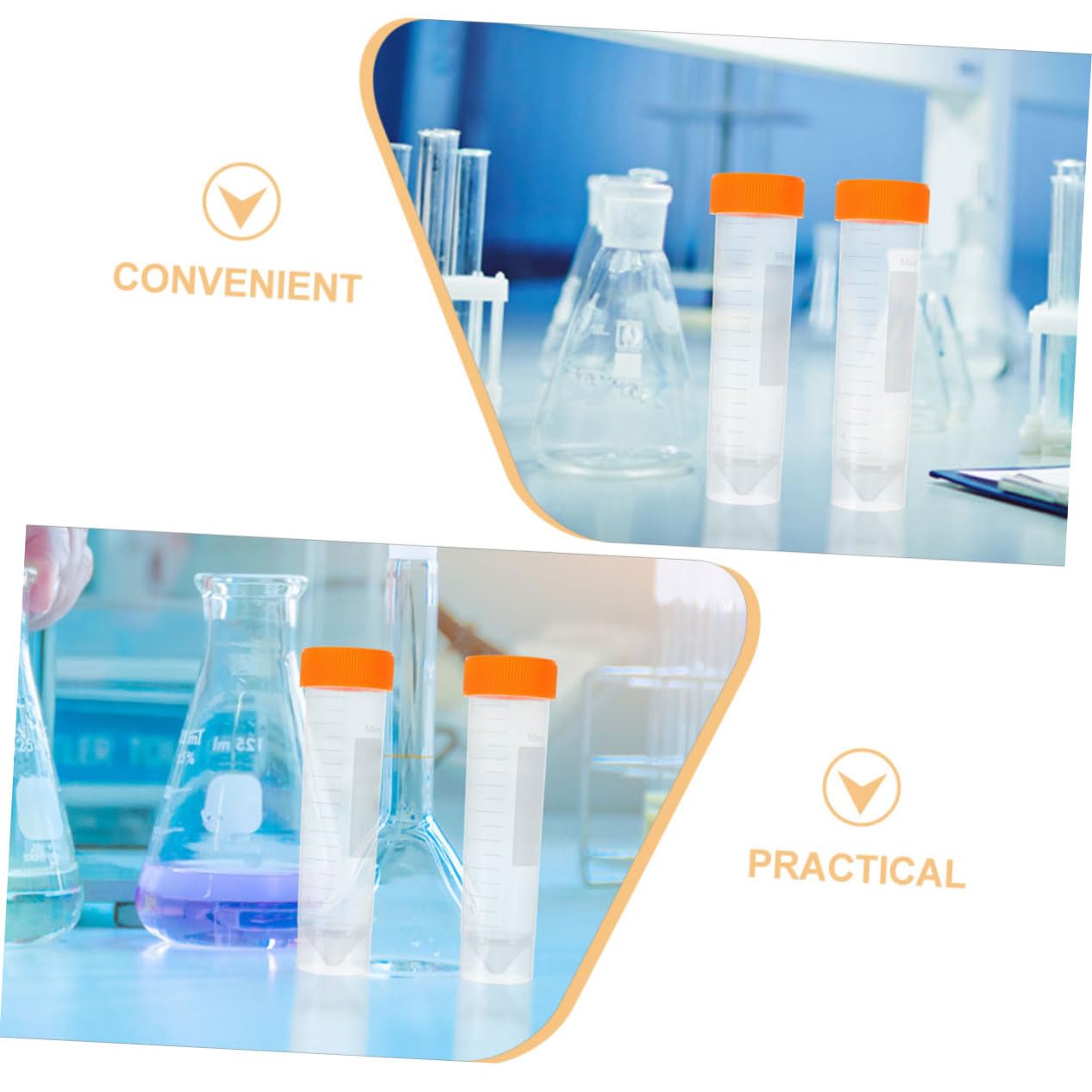 Mobestech 50pezzi Provette Da Laboratorio Con Coperchi Tubetti Resistente Per Esperimenti Scientifici e Centrifughe Chiare e Pratiche Per Uso Professionale