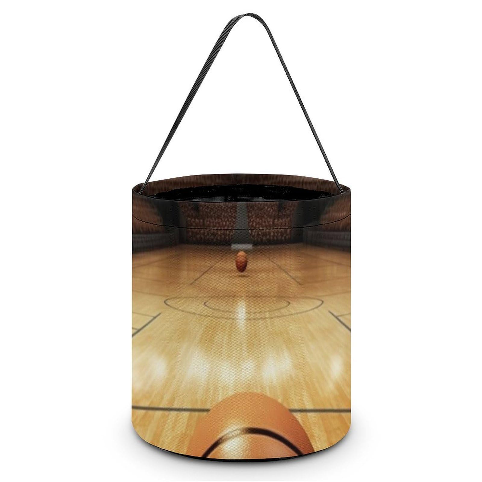 NTVOWPZO Halloween Candy Bucket Basketball Trick Or Treat Bags Halloween Candy Tote Bag with Handles Reusable Candy Baskets for Halloween Party Supplies Favors Gift Bags