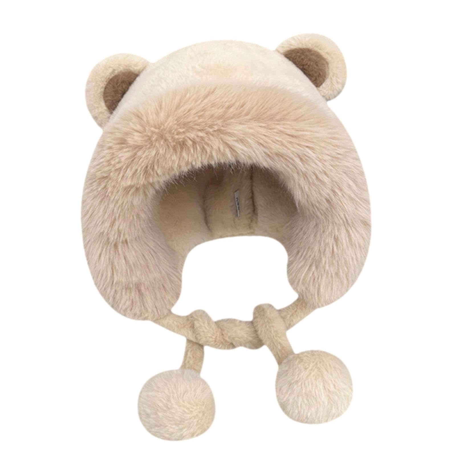 club bollywood Women's Winter Plush Hat with Earflaps Earmuffs for Cycling Hiking Keep Warm Beige | Hats|1 Winter Plush Hat-picture-37