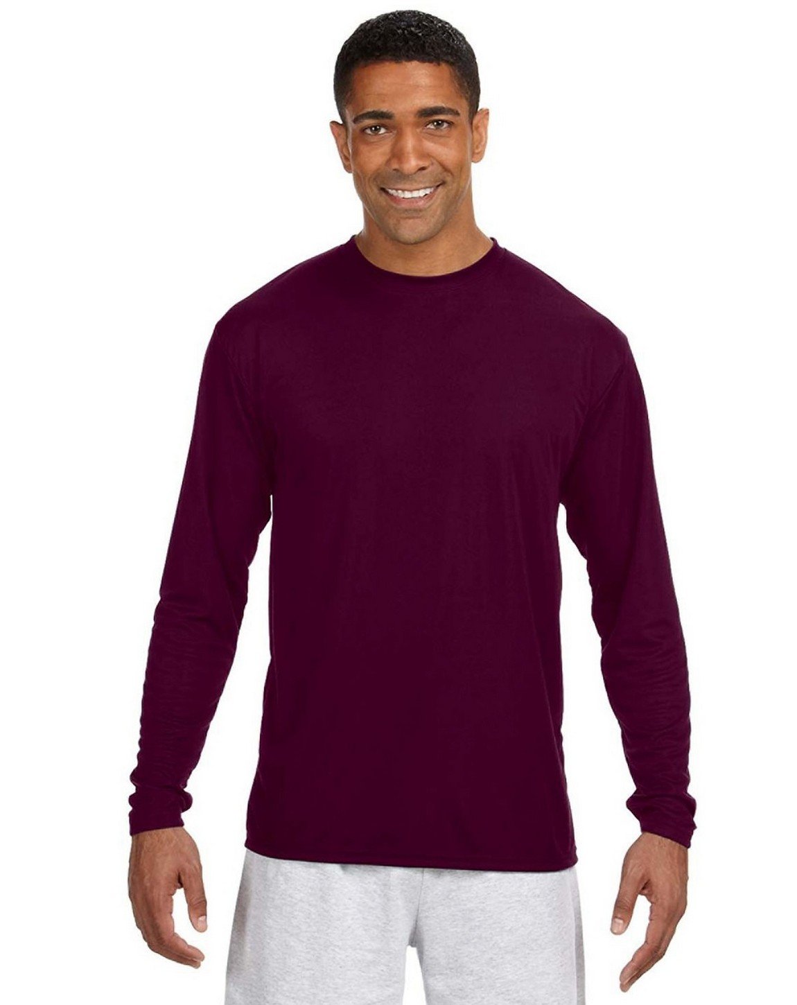 A4 N3165 Adult Cooling Performance Long Sleeve Tee Maroon XX-Large