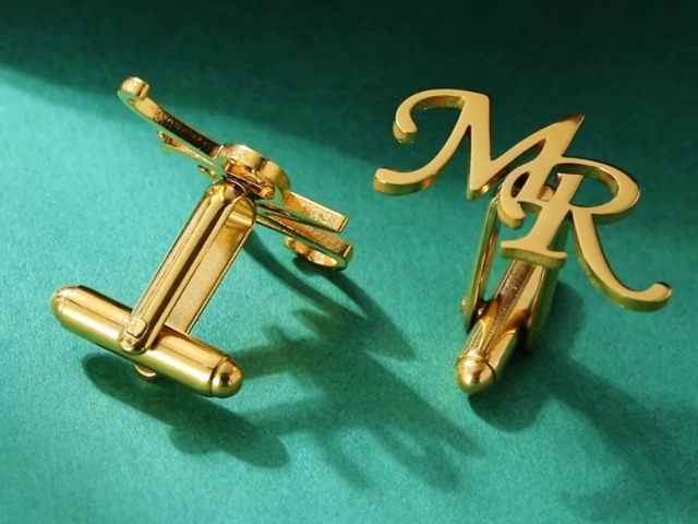 Mancuernillas personalizadas para hombre plateadas miniatura 7