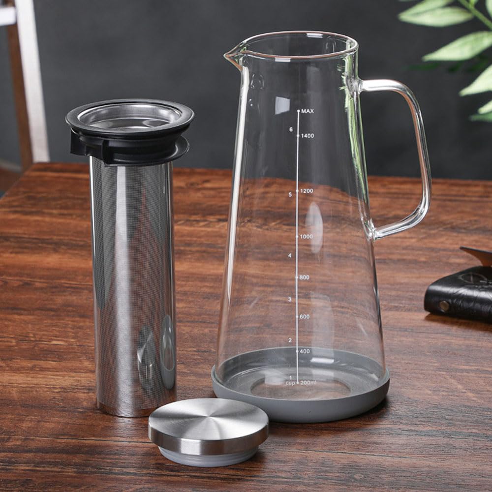 Pichet en verre 1400 ml avec base silicone