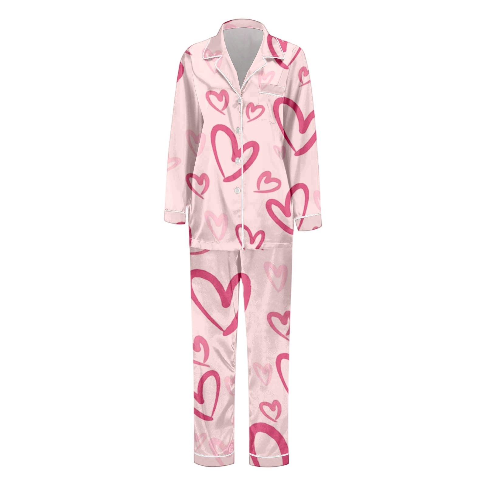 Partnerpyjama mit Herzmuster zum Valentinstag – kuschelige Nachtwäsche für Paare