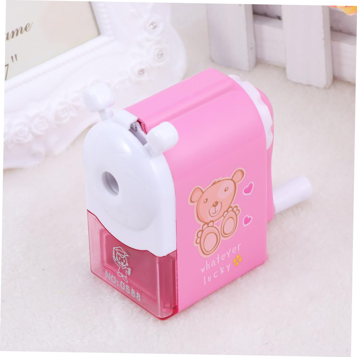 SHINEOFI 3pezzi Temperamatite Rotante Cartoon Per Ragazzo Ragazza Design Casa Di Fiaba Rosa Affilatura Per Matite Standard Triangolari e Esagonali Leggero e Pratico Per Scuola e Ufficio
