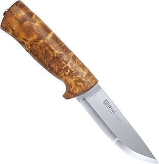 HELLE Knives - Eggen Laminated - Fixed Blade - Classic Knife - Stick Tang - Birch Wood Handle - H3LS Stainless Steel - Made in Norway - HELLE