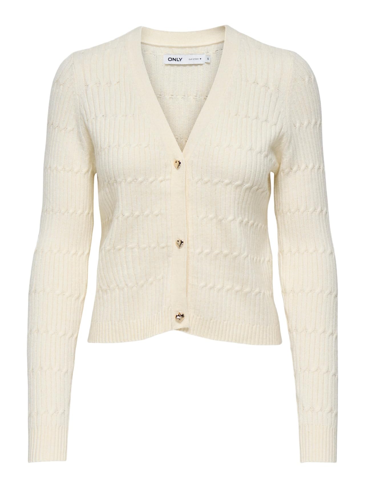ONLY Women's Onlkatia LS Cable V-Neck Cardi KNT Noos Cardigan, White Cap Grey/Detail: Melange, XL