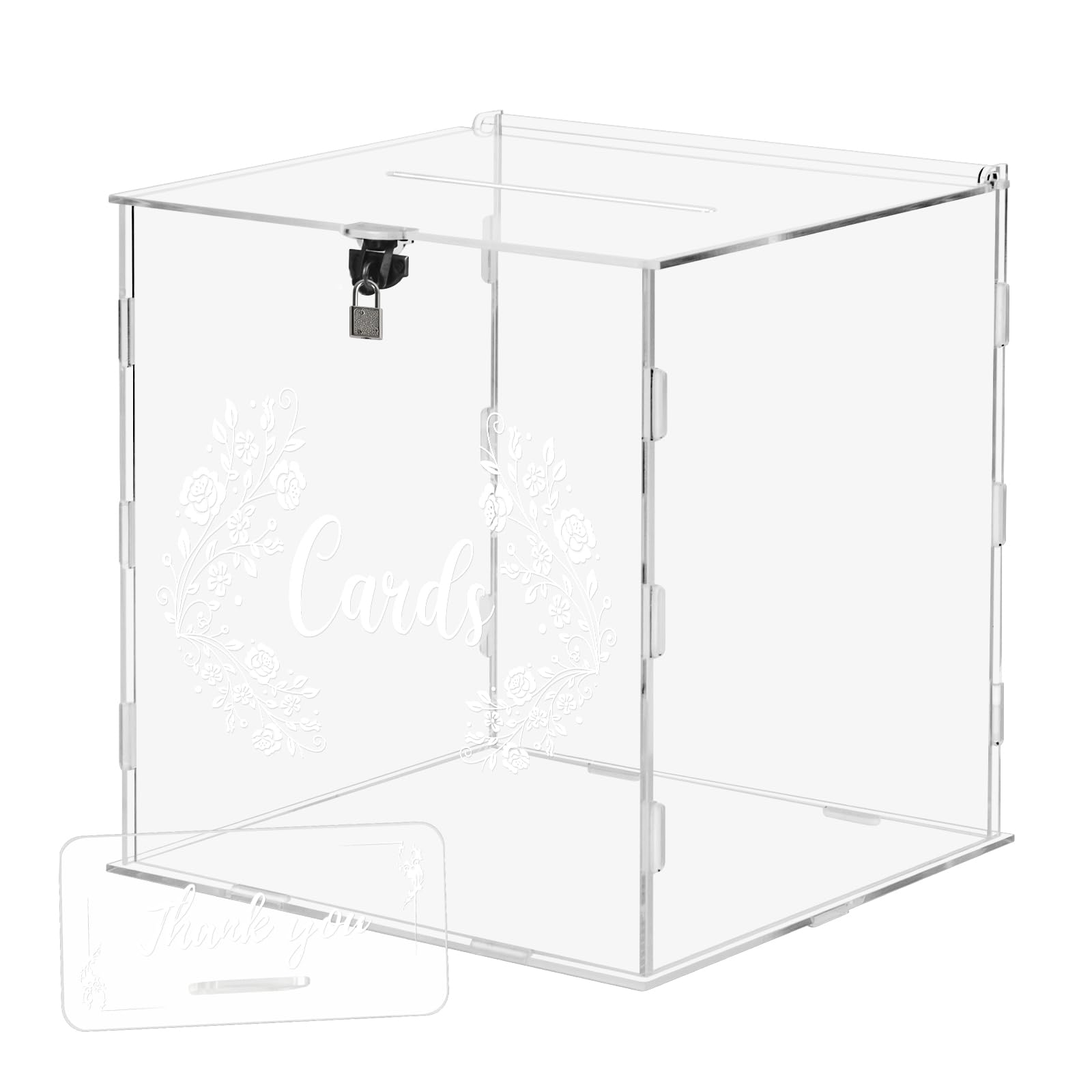 Boîte pour cartes de mariage sécurisée en acrylique transparent pour protéger vos cadeaux de fête