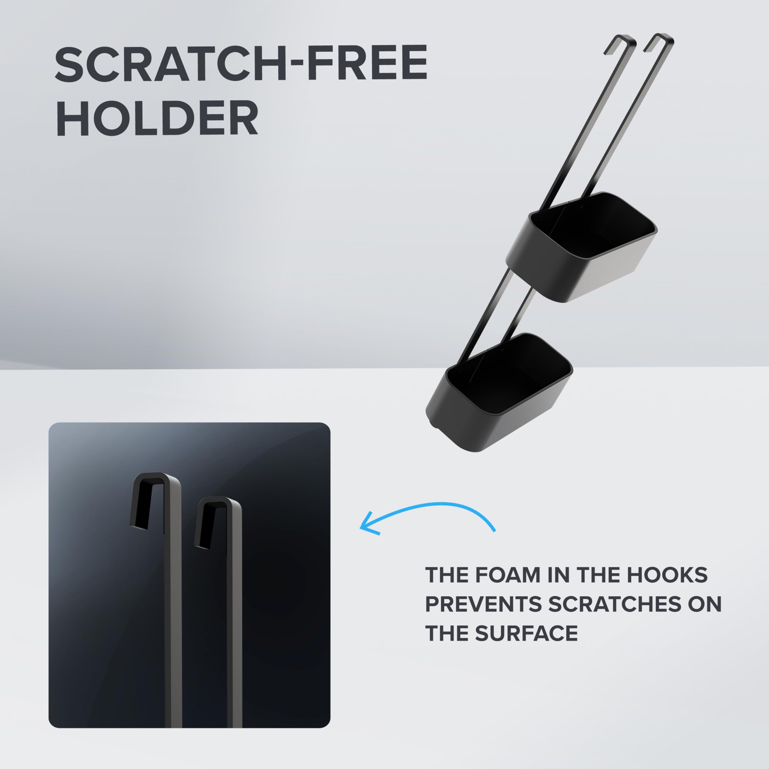 ovimar Duschablage Bleikoya in schwarz als Badezimmer Organizer ohne Bohren | 2 stöckiger Duschkorb zum Hängen als ideale Aufbewahrung fürs Bad | Badezimmer Organizer aus leichtem Aluminium