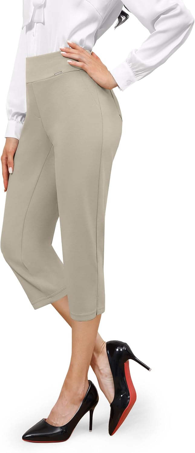 Product image of Tapata Women's Capri Dress Pants 19"/20.5" Stretch High-Waist Crop Office Work Pants Summer Casual Capris Slacks Yoga