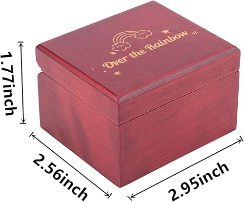 Miniatura 4 de Over The Rainbow - Caja de música de madera grabada con láser, estilo vintage, con manivela a mano, el mejor regalo único para el día de San
