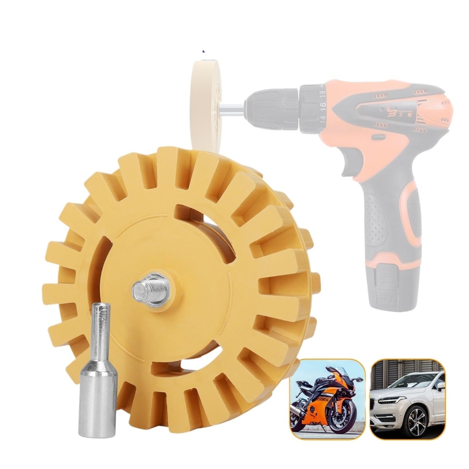 100 mm Auto-Aufkleber-Entferner, Radiergummi, Rad, 10,2 cm, Autoreparatur, Hilfsreinigung, Schleifmittel für Autofelgen, Lackpolieren