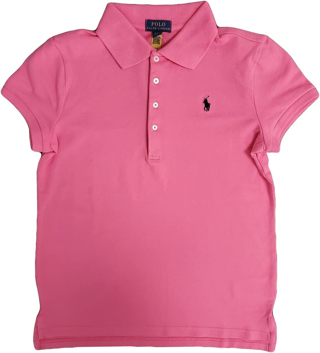 POLO RALPH LAUREN Big Girls' (8-20) Pony Polo Shirt (2, Hot Pink (Navy Pony))