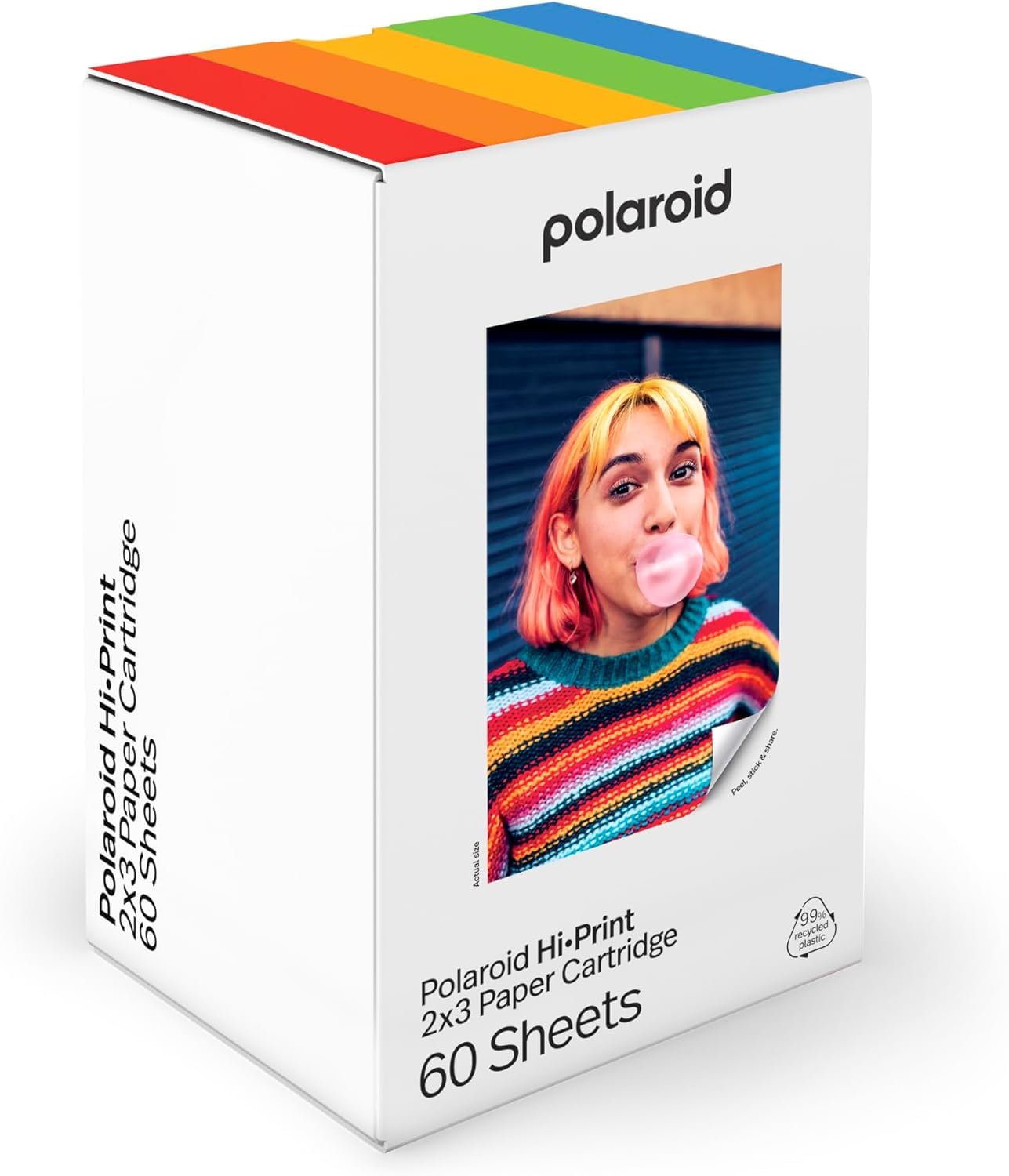 Polaroid Hi Print - Cartuccia di carta 2 x 3, stacca e incolla, confezione da 3 (60 foto) con un panno in microfibra Lumintrail