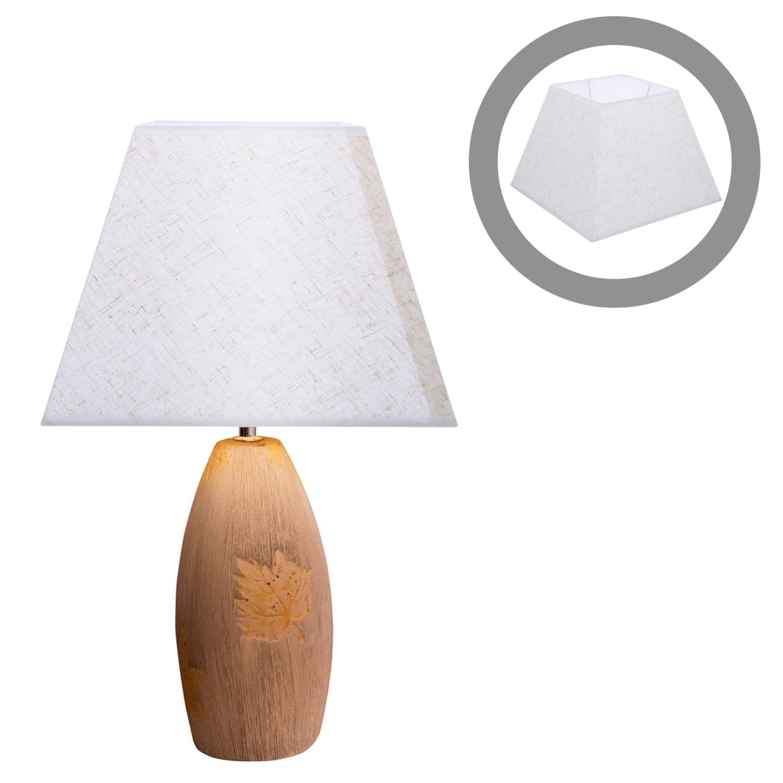 Paralume Quadrato In Lino E27 - Design Moderno Per Lampade Da Tavolo E Sospensione - Foto 2