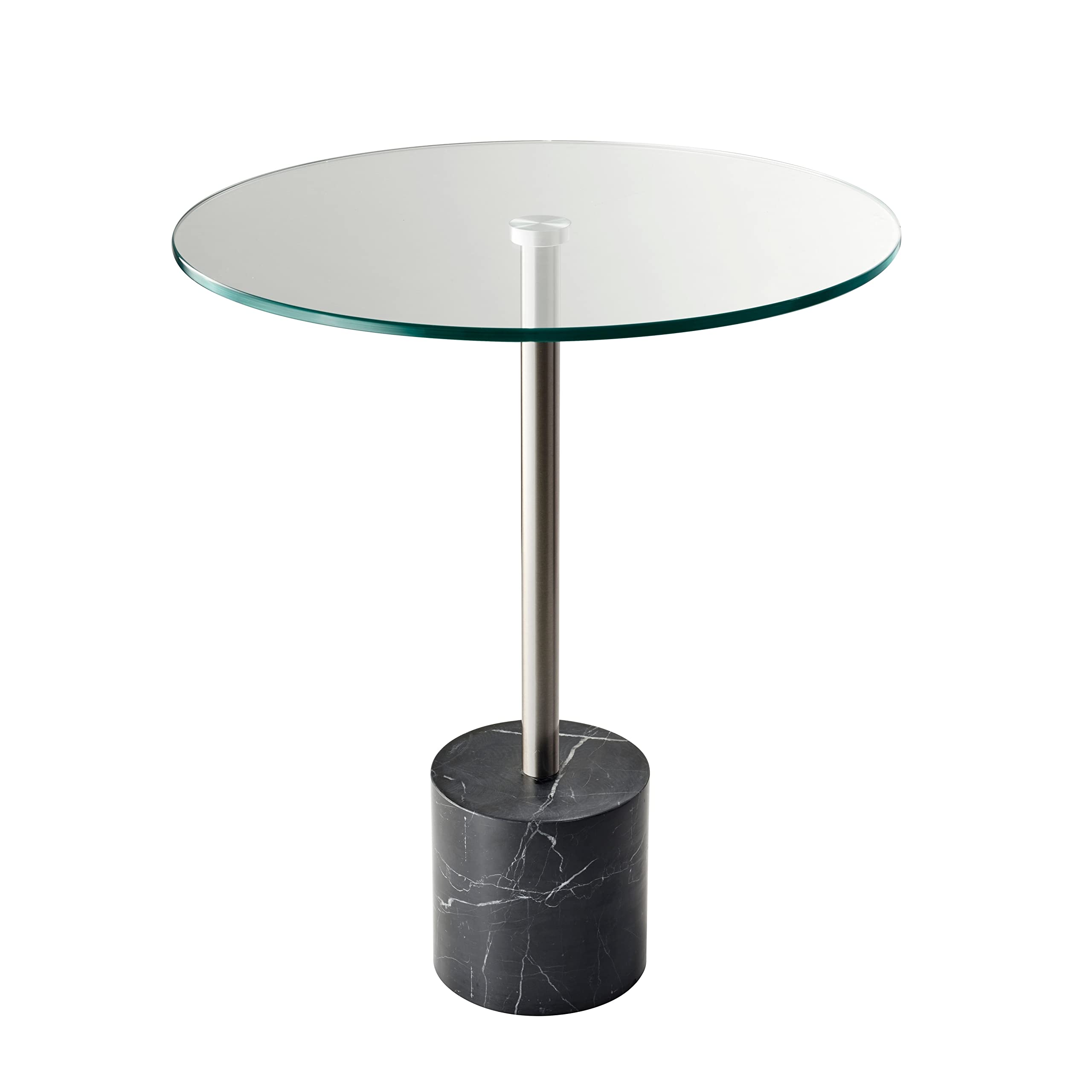 AdessoBlythe End Table, Stone, Steel/Black Marble