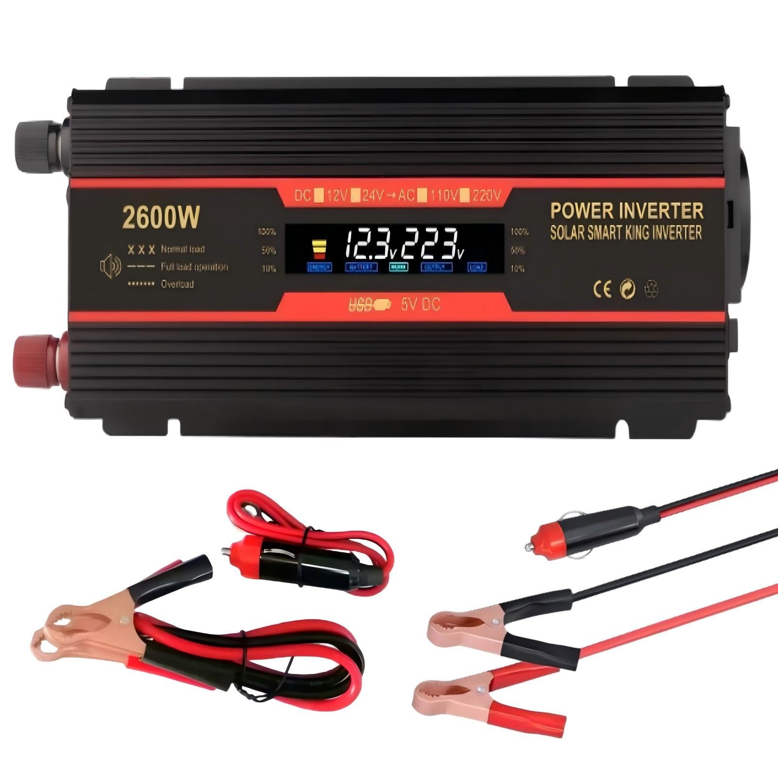 1500W/2000W/2600W DC12V/24V AC110V/220V Onda Sinusoidal Inversor