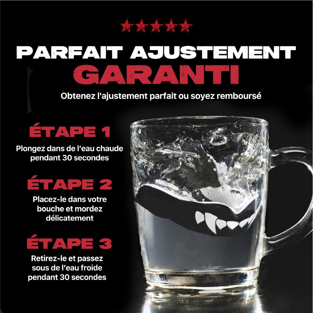 SAFEJAWZ Sport Protège-Dents/Gouttière Coque Dentaire Protege Dent. Protection intégrale pour Tous Les Sports, notamment Le Rugby, MMA, Hockey, Judo, Karate, Les Arts Martiaux et la Boxe