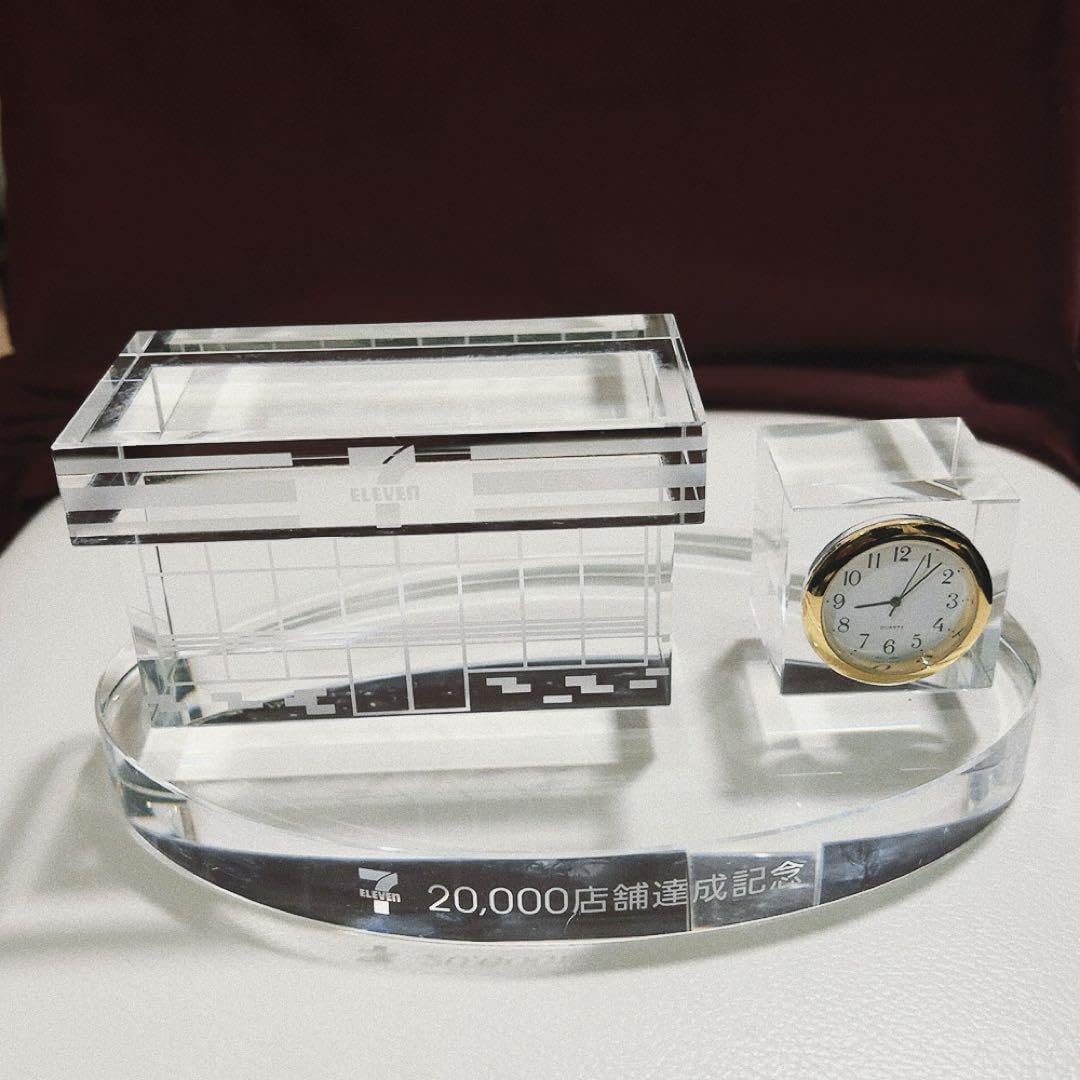 クリスタル 置き時計 セブンイレブン20000店舗達成記念 ☆激レア