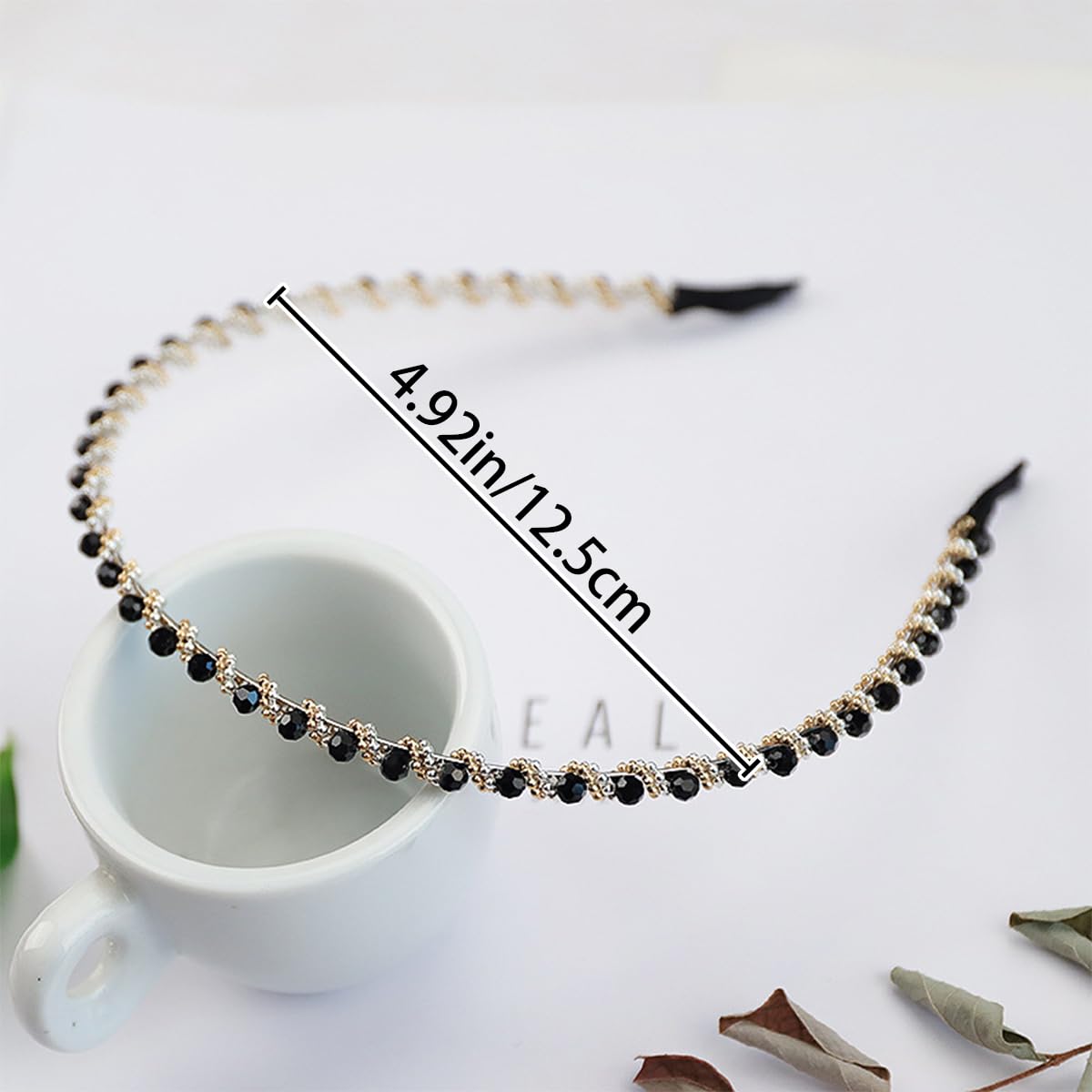 5 PCS Fashion Crystal Hairband Imitation Diamond Hair band Metal Hair band Shiny Crystal Headbands Non-Slip Hard Hair Hoop Rhinestone Hair Hoop for Women Girls Princess Wedding Bridal Headpieces - Image 2