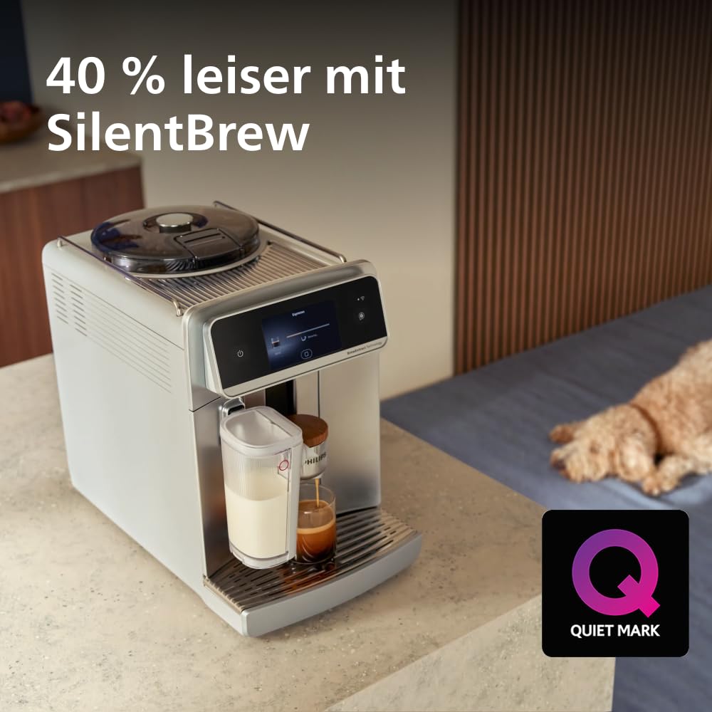 PHILIPS LatteGo Pro Aromis Kaffeevollautomat – BrewExtract Technologie, LatteGo Pro, 50+ heiße & kalte Getränke, mit einfacher Reinigung, intuitives Display und Barista-Assistent, Silber (EP8757/20)