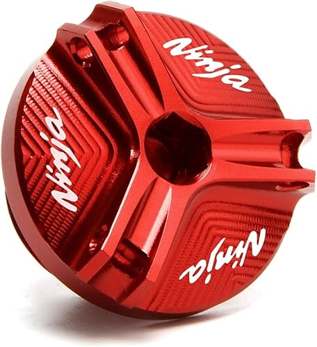 M20*2.5 CNC Engine Oil Filler Cap Plug Cover For Kawasaki Ninja650R Ninja 400 250 300R Zx6r Zx10r Zx14r Ninja 1000 R Z1000SX H2R (Color  RED)