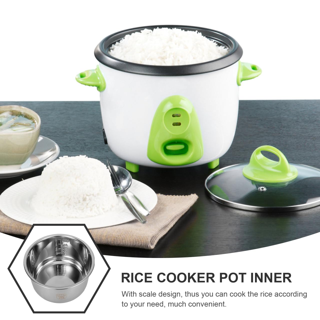 SOIMISS Pot Intérieur Cuiseur Riz 5L en Acier Inoxydable 304 Résistant et Polyvalent, Doublure Universelle pour Cuiseur Riz et Ustensiles de Cuisine INOX