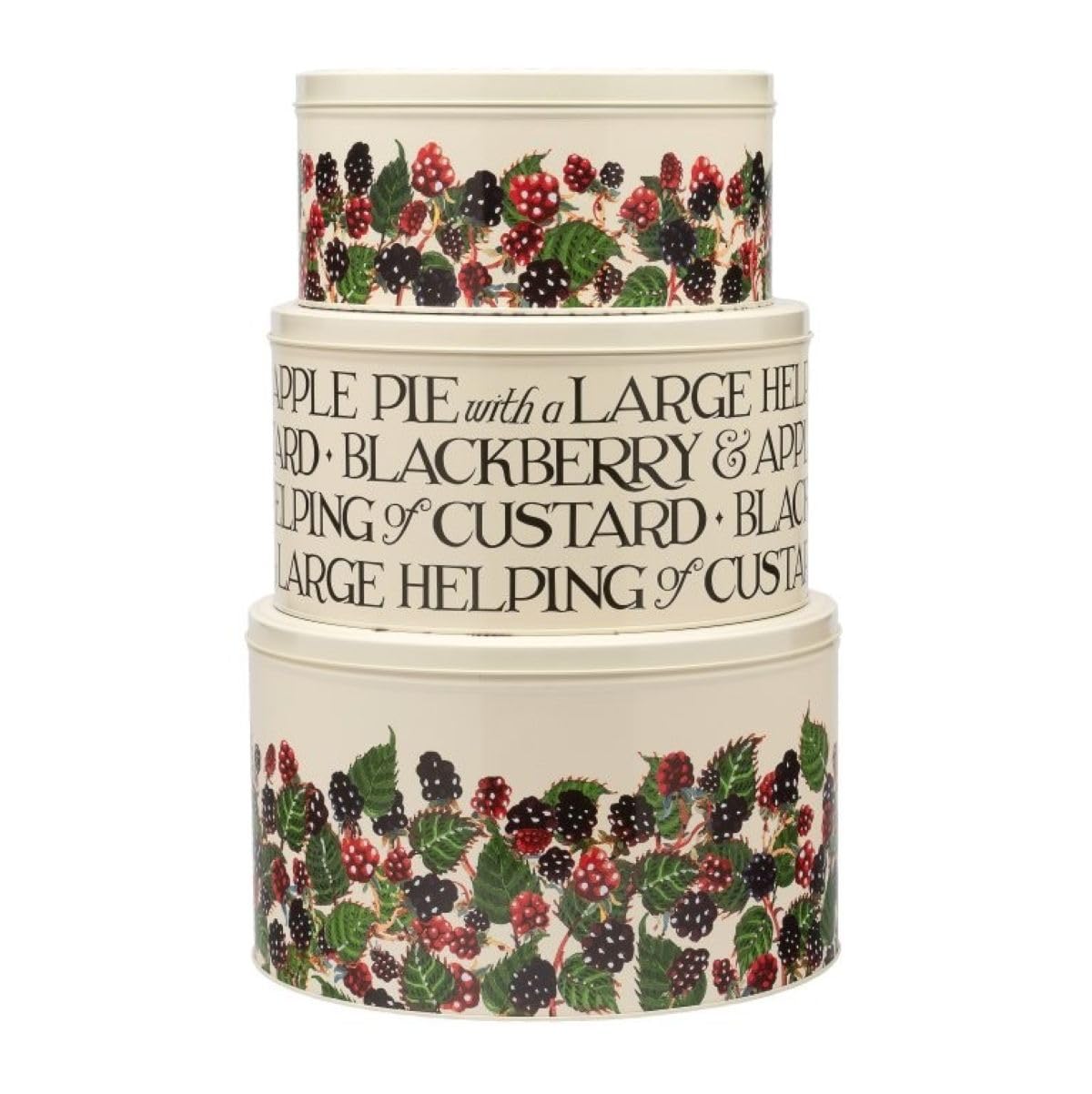 Cake Storage Tins Emma Bridgewater Blackberry Set Of 3 Kitchen Containers