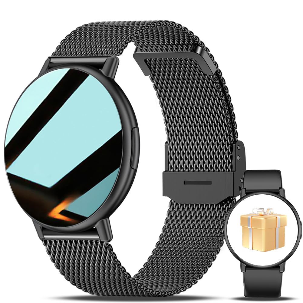 FILIEKEU Smartwatch Men Women Bluetooth Call 1.39" Full Touch Screen Lady Watches Waterproof Sport Fitness Tracker Heart Rate Sleep Pedometer Monitor Men's Black silicone Smart Watches for Android iOS