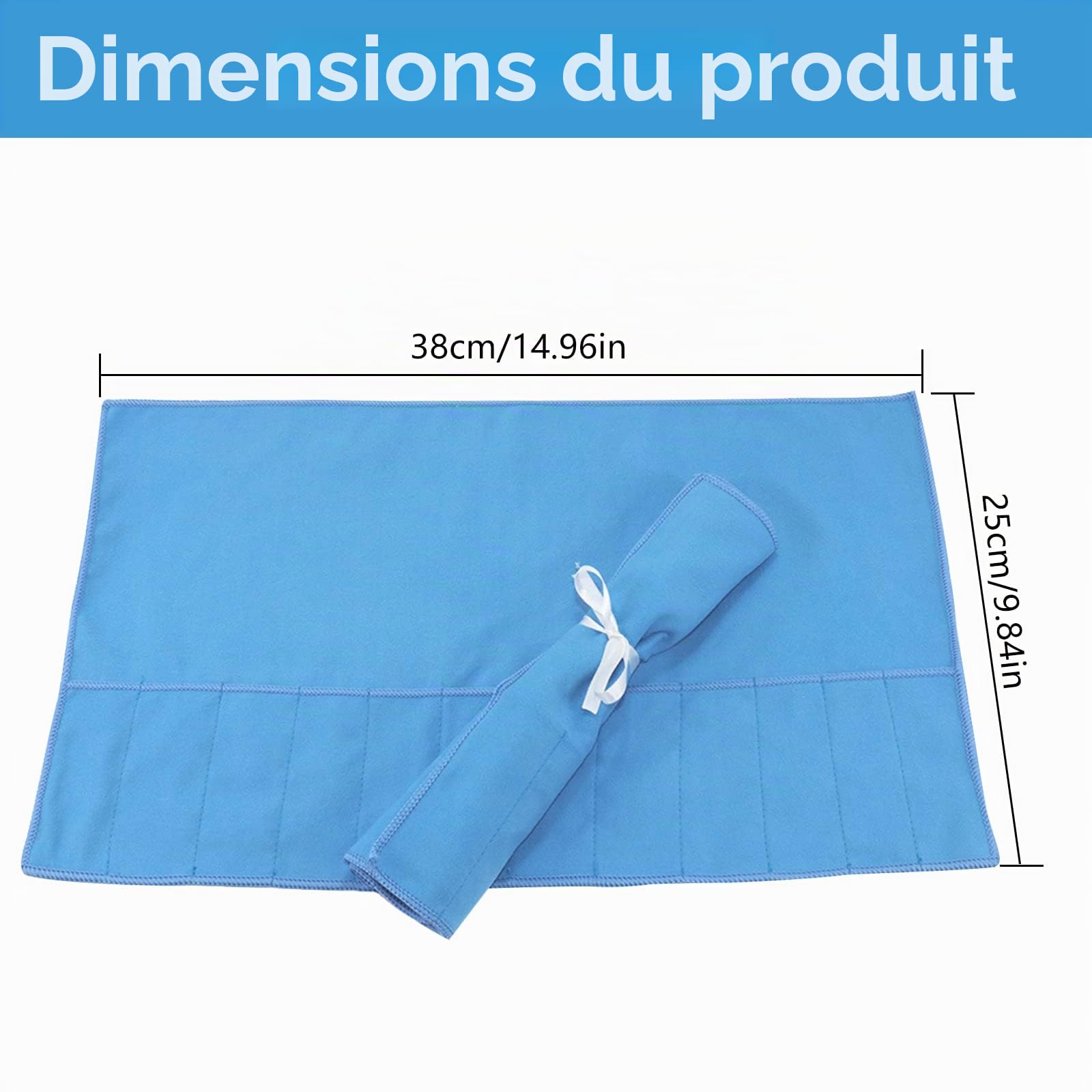 ikaufen Lot de 8/10 sacs de rangement argentés en flanelle anti-ternissement pour argenterie, couverts, ruban blanc pour ustensiles de cuisine