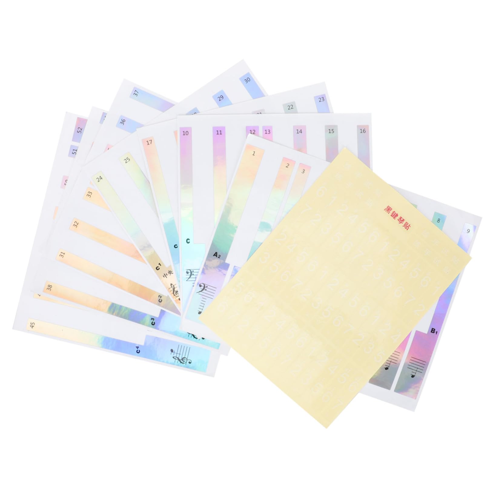 Hemoton Beginner Piano Sticker Set 1 Pack Piano Key Decals Keyboard Note Labels Organ