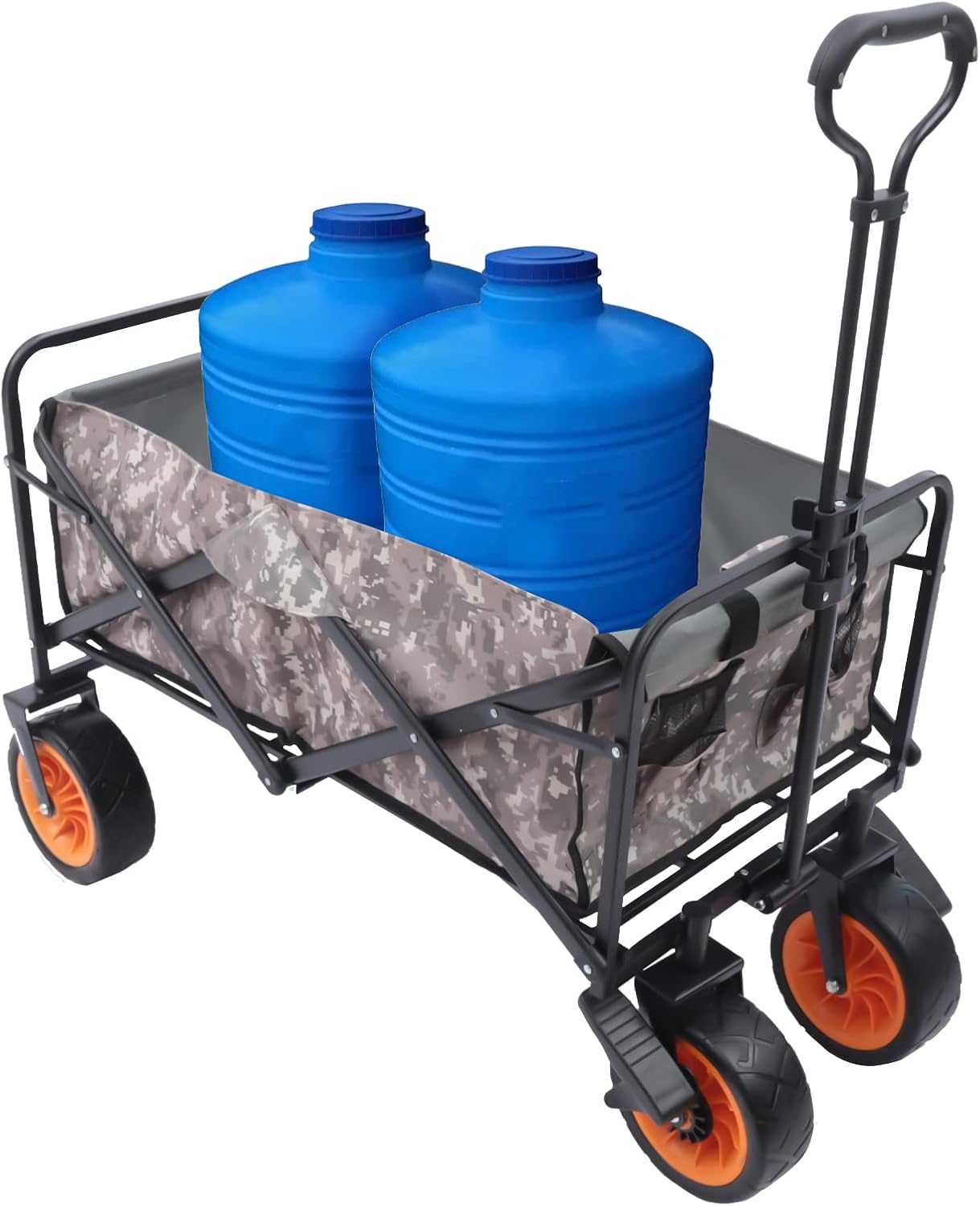 220lbs Collapsible Trolley Cart Folding Cart Large Capacity