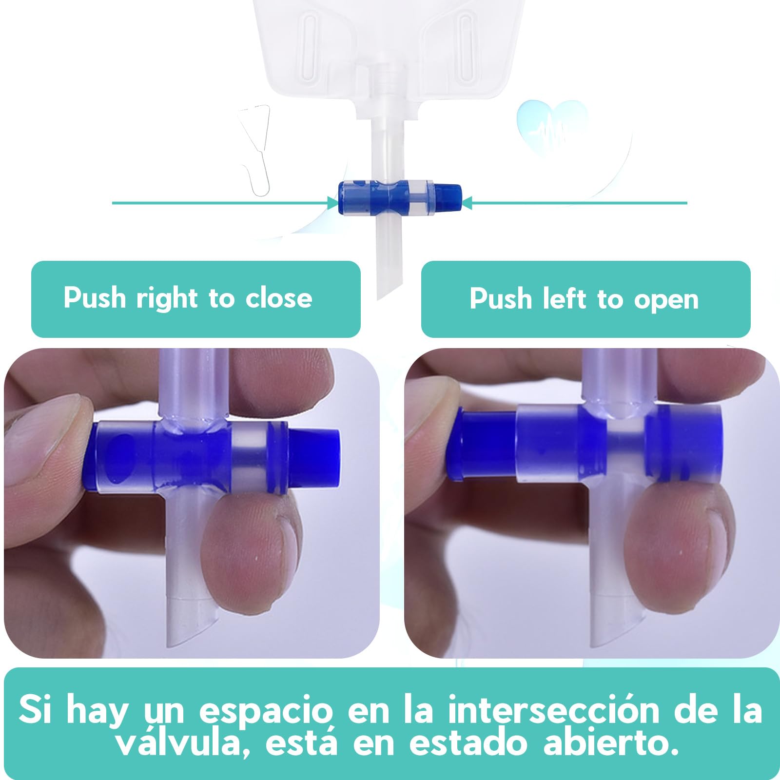 5 Bolsas de Orina de 750 ml para Las Piernas, Bolsa Sonda Vesical Pierna con 2Cintas de Tela, Tubo de 60 cm de Longitud y Válvula Antirreflujo, Bolsa de Urinario Catéter Pierna